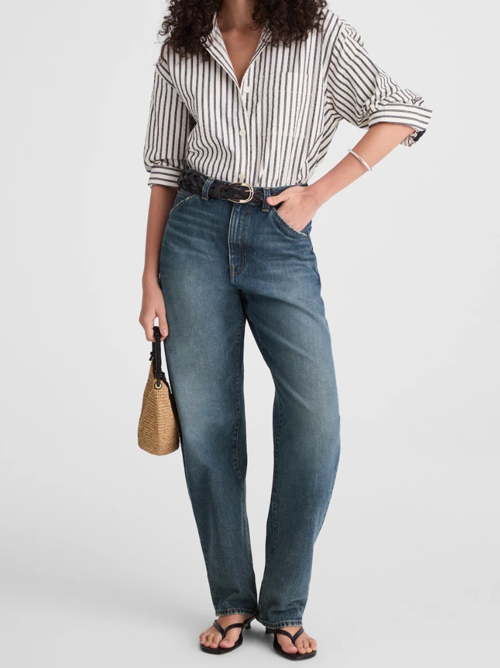 NWT Madewell The Petite Balloon Jean in Greendale Wash